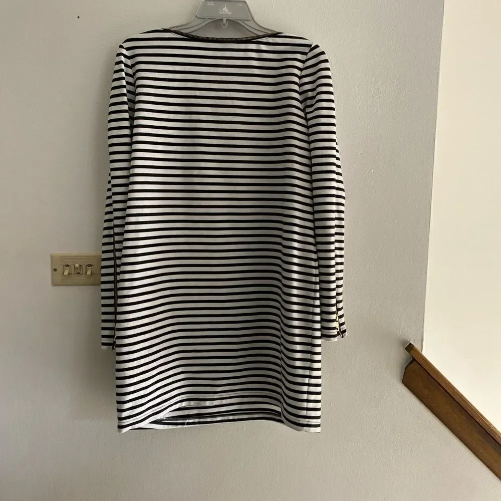 Rachel Zoe Pea in the Pod Maternity Stripe Dress Large Black White